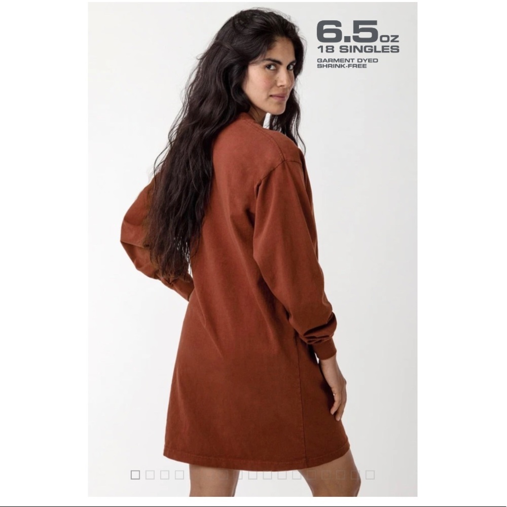 Los Angeles Apparel Tunic Dress in Rust sz L